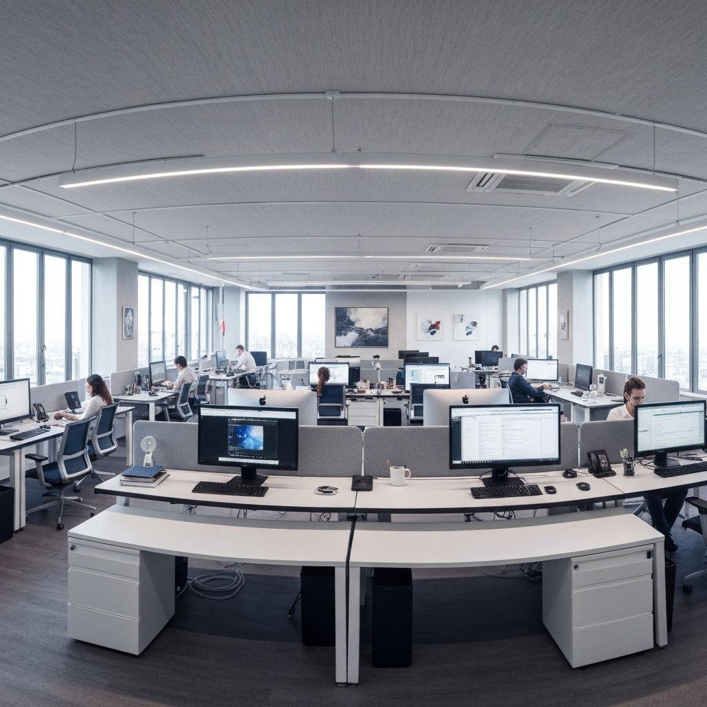 Luxury modern tech office workspace