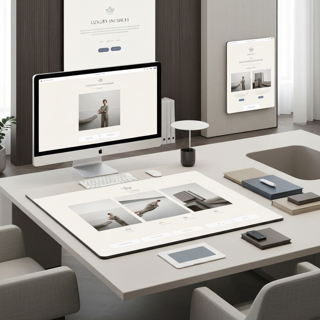 Modern luxury website design workspace